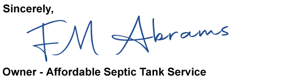 Affordable Septic Tank Service Owner - FM Abrams